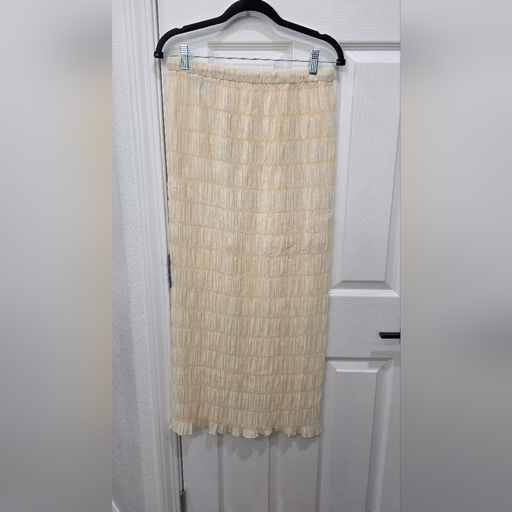 Vici Cream Smocked Halter Top and Skirt - Picture 4 of 6